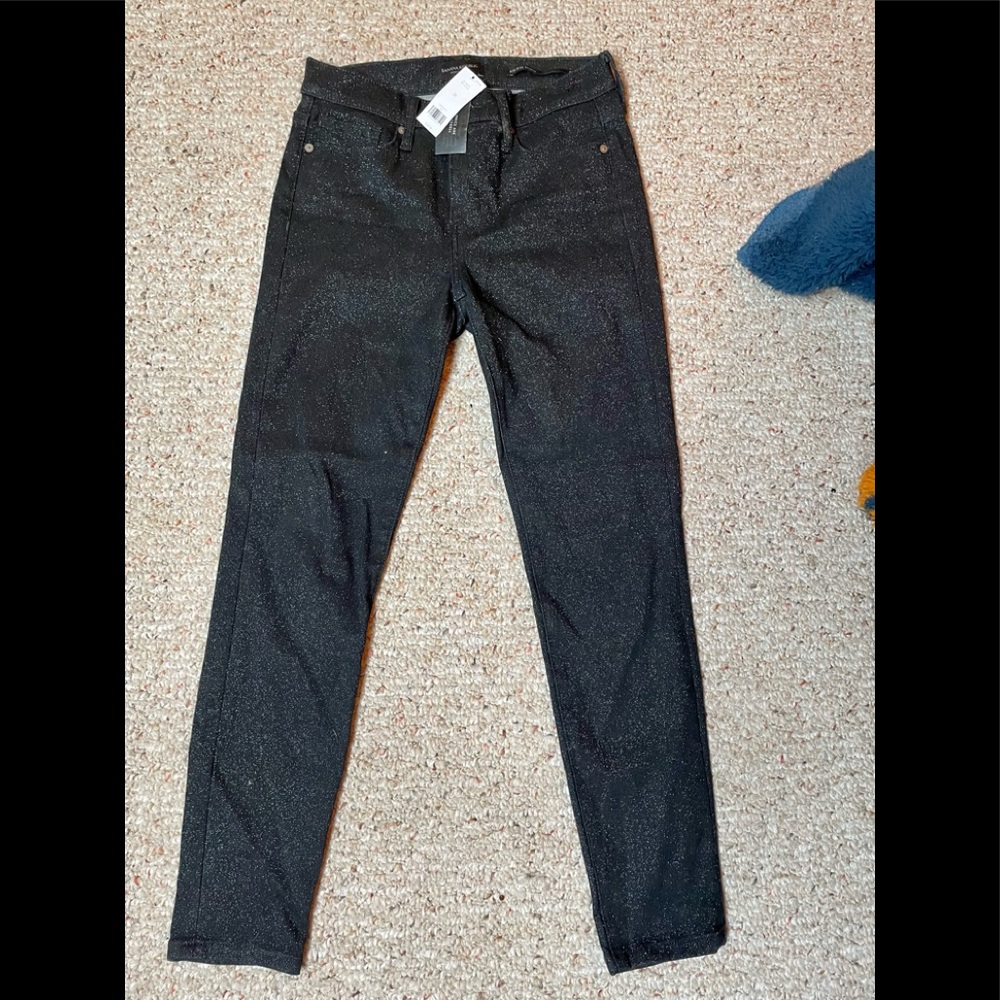 NWT Banana Republic W’s 26 Black sparkly pants